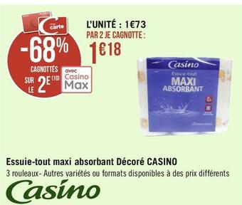 Géant Casino Casino essuie-tout maxi absorbant décoré offre