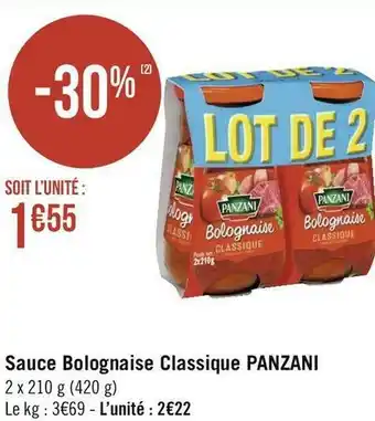 Géant Casino Panzani sauce bolognaise classique offre