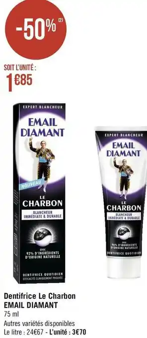 Géant Casino Email diamant dentifrice le charbon offre