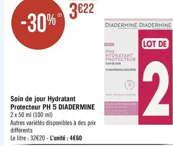 Géant Casino Diadermine soin de jour hydratant protecteur ph 5 offre