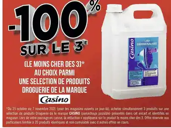 Casino bon plan sur une selection de produits droguerie de la marque casino