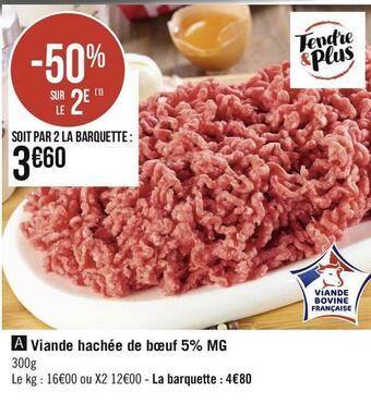Viande hachée de bœuf 5% mg