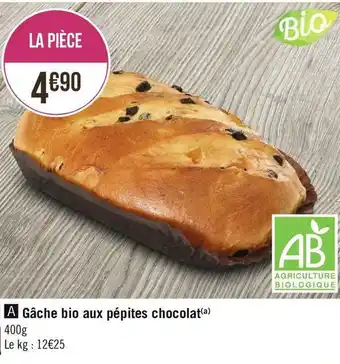 Gâche bio aux pépites chocolat