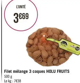 Géant Casino Holu fruits filet mélange 3 coques offre