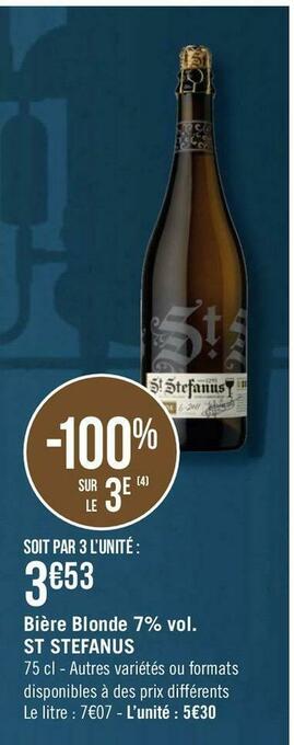 Géant Casino St stefanus bière blonde 7% vol. offre