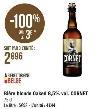 Cornet bière blonde oaked 8,5% vol.