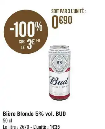 Géant Casino Bud bière blonde 5% vol. offre