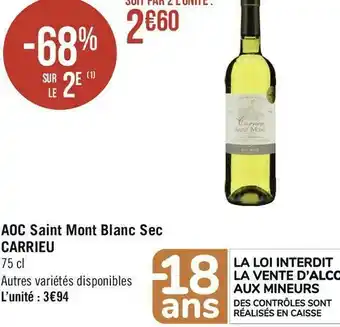 Carrieu aoc saint mont blanc sec