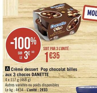 Danette crème dessert pop chocolat billes aux 3 chocos