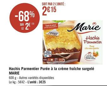 Marie hachis parmentier purée à la crème fraîche surgelé