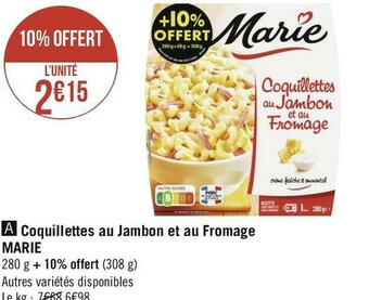 Géant Casino Marie coquillettes au jambon et au fromage offre