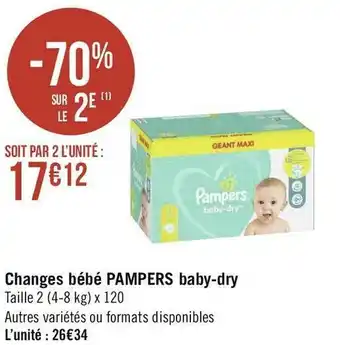 Pampers changes bébé baby-dry