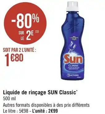 Géant Casino Sun liquide de rinçage classic* offre
