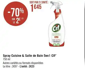 Géant Casino Cif spray cuisine & salle de bain 5en1* offre
