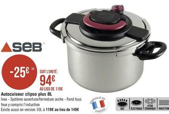 Géant Casino Seb autocuiseur clipso plus 8l offre