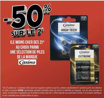 Géant Casino Casino bon plan sur une sélection de piles de la marque casino offre