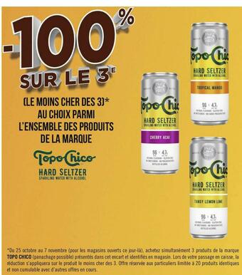 Géant Casino Topo chico bon plan sur l’ensemble des produits de la marque topo chico offre