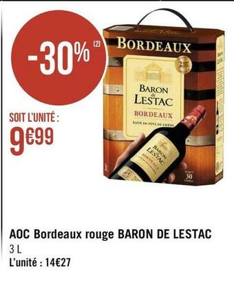 Baron de lestac aoc bordeaux rouge