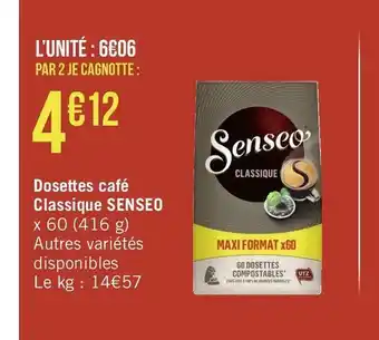 Géant Casino Senseo dosettes café classique offre