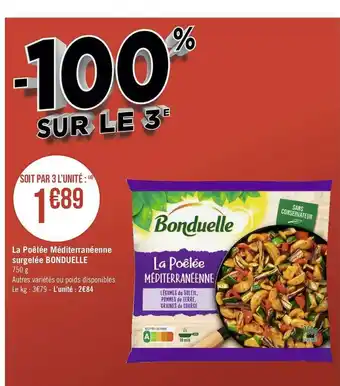 Géant Casino Bonduelle la poêlée méditerranéenne surgelée offre