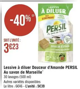 Géant Casino Persil lessive à diluer douceur d’amande au savon de marseille* offre