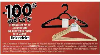 Géant Casino Finlandek bon plan au choix parmi une selection de cintres de la marque finlandek offre