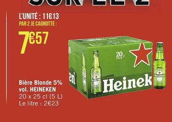 Heineken bière blonde 5% vol.