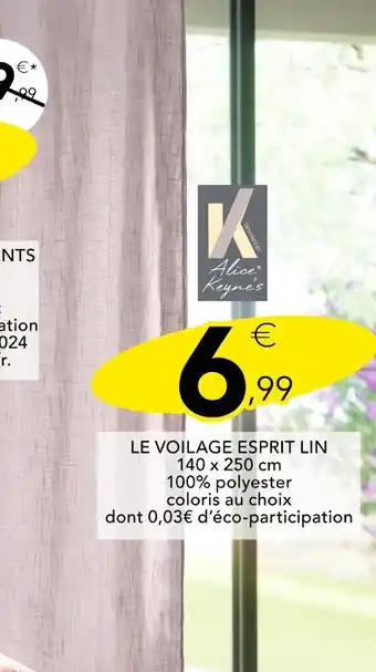 Stokomani Alice Keyne's LE VOILAGE ESPRIT LIN offre