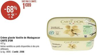 Géant Casino Carte d'or crème glacée vanille de madagascar offre