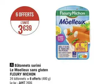 Fleury michon bâtonnets surimi le moelleux sans gluten
