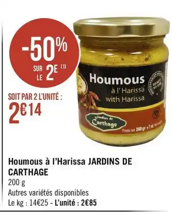 Géant Casino Jardins de carthage houmous à l’harissa offre