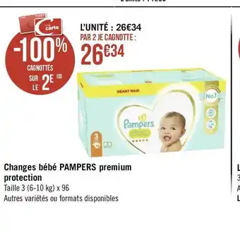 Pampers changes bébé premium protection