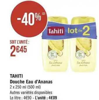 Géant Casino Tahiti douche eau d’ananas offre