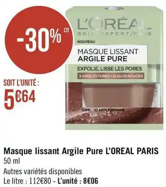 L’oréal masque lissant argile pure paris