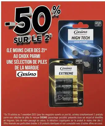 Géant Casino Casino bon plan sur une sélection de piles de la marque casino offre