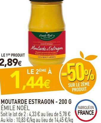 naturéO Émile noël moutarde estragon offre