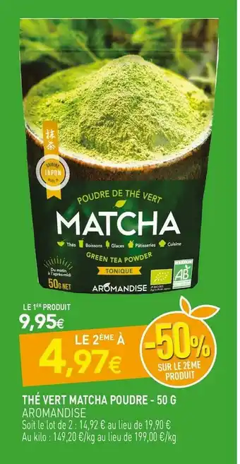 naturéO Aromandise thé vert matcha poudre offre