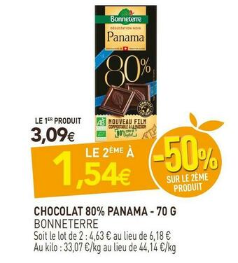 Bonneterre chocolat 80% panama