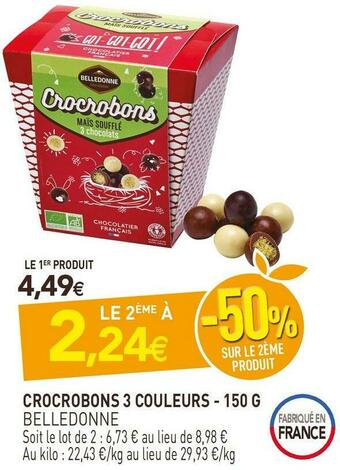 naturéO Belledonne crocrobons 3 couleurs offre