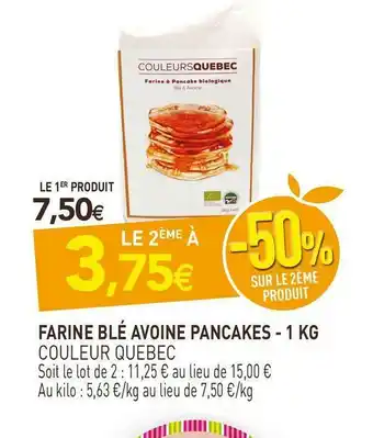 naturéO Couleur quebec farine blé avoine pancakes offre