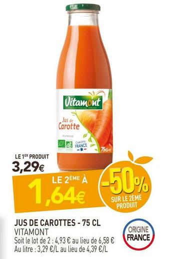 naturéO Vitamont jus de carottes offre