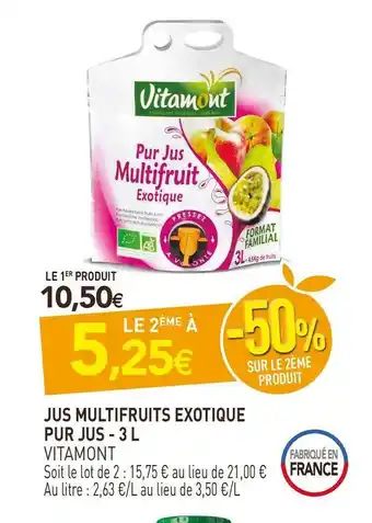 naturéO Vitamont jus multifruits exotique pur jus offre
