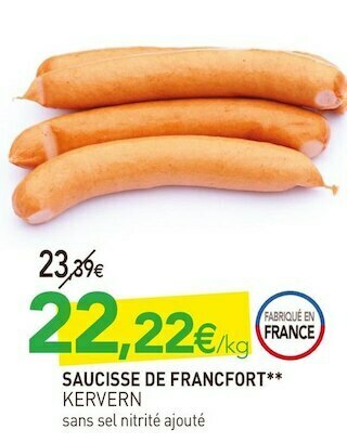 naturéO Kervern saucisse de francfort offre