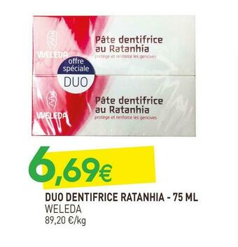 Weleda duo dentifrice ratanhia