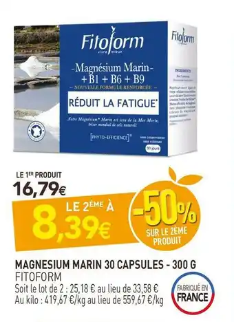 naturéO Fitoform magnesium marin 30 capsules offre