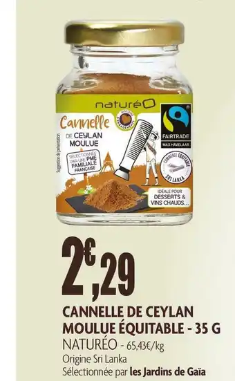 naturéO Naturéo cannelle de ceylan moulue équitable offre