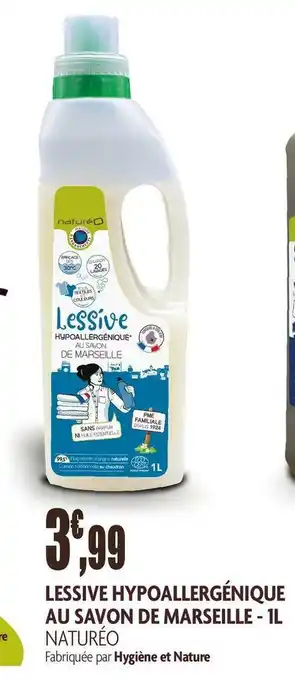 Naturéo lessive hypoallergénique au savon de marseille