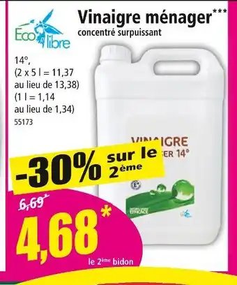 Norma Eco libre Vinaigre ménager concentré surpuissant offre