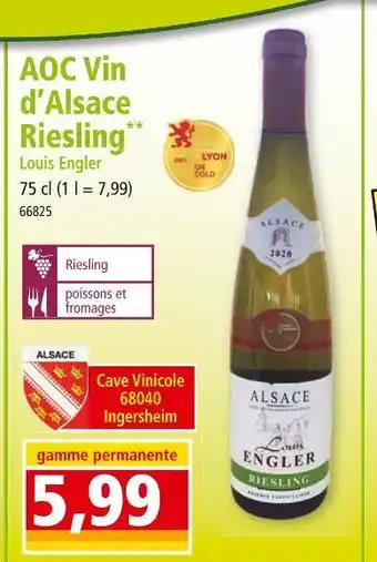 Norma Louis Engler AOC Vin d’Alsace Riesling offre