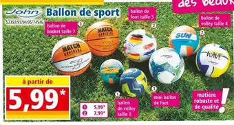 Norma John Ballon de sport offre